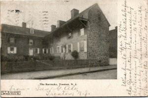 Postcard NJ Trenton The Barracks - Military Flag Cancel UDB 1906 M36