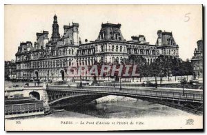 Old Postcard Paris Bridge of Arcola and the Hotel de Ville