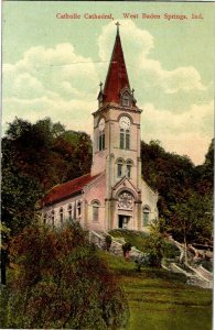 Catholic Cathedral, West Baden Springs IN Vintage Postcard B74
