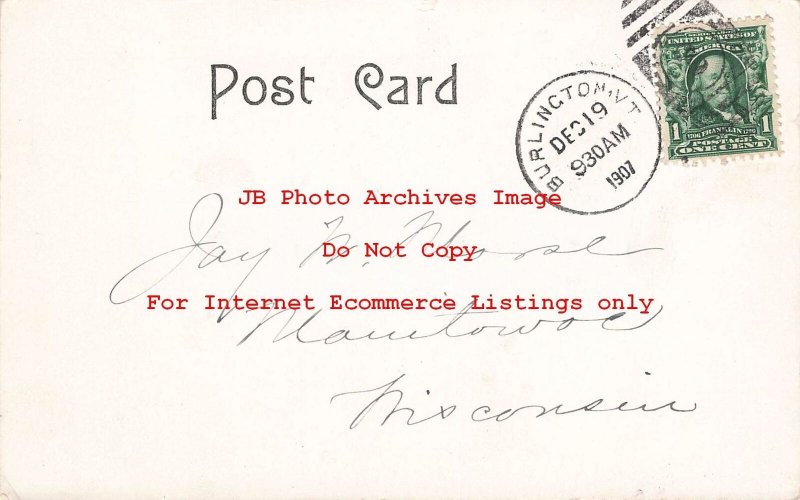 VT, Burlington, Vermont, Post Office, Custom House, Exterior, 1907 PM