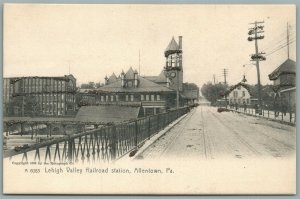 ALLENTOWN PA RAILROAD STATION RAILWAY TRAIN DEPOT ANTIQUE POSTCARD