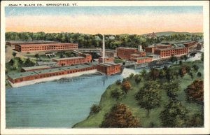 Springfield VT John T. Slack Co Factory c1920 Postcard