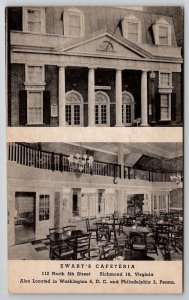 Richmond VA Ewarts Cafeteria Restaurant Interior Exterior View Postcard X21