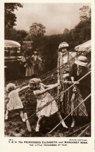 Royalty Princesses Elisabeth & Margaret Rose. The Little Princesses at Play