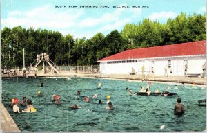 South Park Swimming Pool Billings Montana Postcard