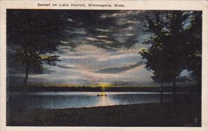 Minnesota Minneapolis Sunset On Lake Harriet 1923