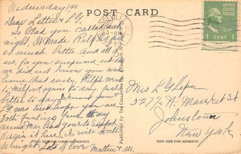Seaford Delaware Mt Olivet Methodist Protestant Church Postcard AA110973