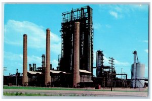 Ponca City Oklahoma Postcard Oil Refinery Catalytic Cracking Division Part c1960