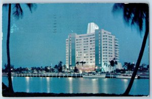Miami Beach Florida FL Postcard Eden Rock Hotel Cabana Yacht Club c1956 Vintage