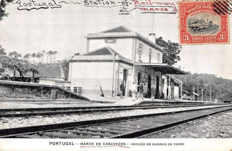 Marco de Canavezes Portugal Train Station Vintage Postcard AA7292