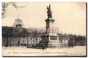 Old Postcard Sedan La Plage d'Alsace Lorraine Monument and the College Turenne