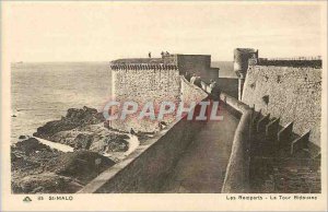 Postcard Old Saint Malo Les Remparts La Tour Bidouane