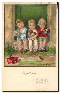 Old Postcard Fantasy Illustrator Child Little Jazz