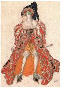 Postcard Leon Bakst Costume Design for Pitiphar's Wife In The Ballet Fine Arts 