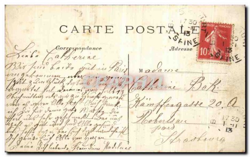 Old Postcard Paris Luxembourg Garden The basin