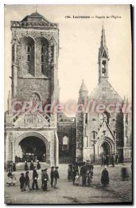 Locronan Old Postcard Facade of the Church