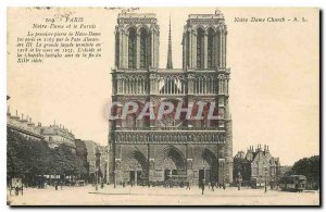 Old Postcard Paris Notre Dame and the Parvis