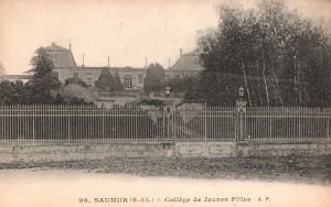 Vintage Postcard Saumur College De Jeunes Filles Girls High School France