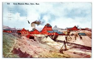 1910 Green Mountains Mines, Butte, MT Postcard *4W