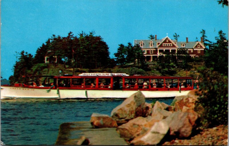Vtg Excursion Boat on St Lawrence River Thousand Islands New York NY Postcard