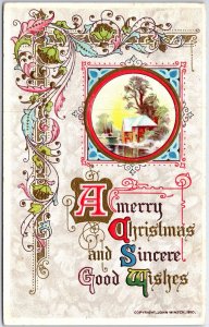 VINTAGE POSTCARD A MERRY CHRISTMAS AND SINCERE GOOD WISHES WEBB CITY MO 1912