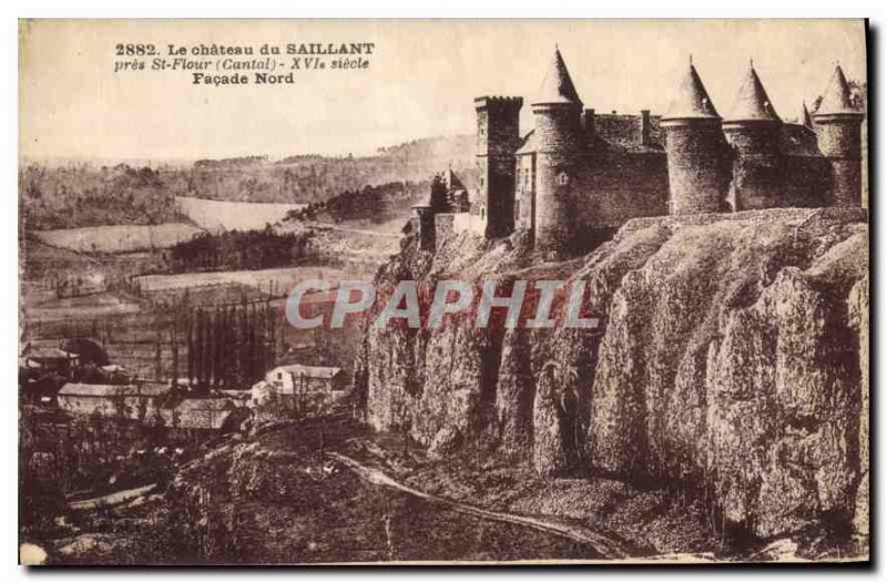 Old Postcard The Chateau du Pres Saillans St Flour Cantal XVI century North F...