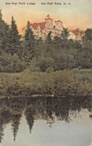 LAKE SUNAPEE NH~SOO-NIPI LODGE-VIEW FROM WATER~ALBERTYPE TINTED PHOTO POSTCARD