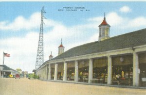 New Orleans, Louisiana French Market Exterior View, Linen Postcard Unused