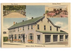 Postcard Miller's Hotel Strausstown PA