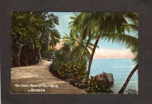 Jamaica West Indies Coast Road at Port Maria Jamaica Postcard UDB Carribbean