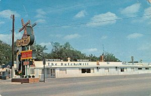 Bluffton, Indiana THE DUTCH MILL Roadside Windmill Sign c1950s Vintage Postcard 