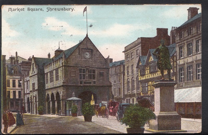 Shropshire Postcard - The Market Square, Shrewsbury     RS4001