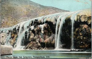 Vtg Thermopolis Wyoming WY Falls from the Springs 1909 Postcard