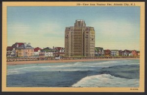 New Jersey ATLANTIC CITY View from Ventnor Pier ~ Linen