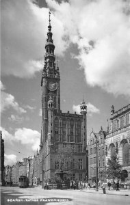 Lot 60 gdansk real photo  right-city rathaus tram poland  Danzig