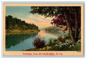 c1940s Greetings from Bunker Hill West Virginia WV Unposted Postcard