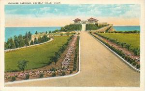 BEVERLY HILLS CALIFORNIA 1940s Chinese Garden Silver Lake Studios postcard 4500