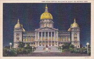 Iowa State Capitol Building By Night Des Moines Iowa