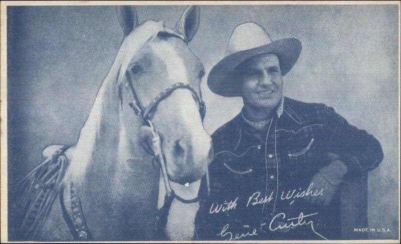 Cowboy Actor Vintage Arcade Exhibit Card GENE AUTRY & CHAMP #2