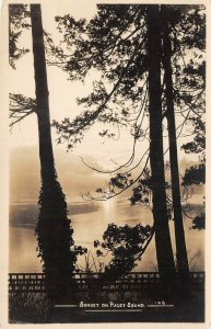 Lot108 sunset on Puget  sound real photo Washington usa