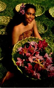 Hawaii Beautiful Girl With Orchids