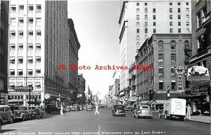 WA, Spokane, Washington, RPPC, Commercial Center, 40s Cars, Leo's Photo No 37892