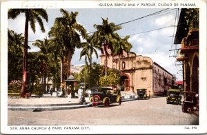 Postcard Santa Ana Church and Park in Panama City