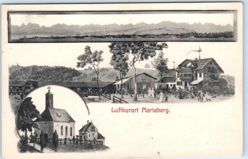 Germany  LUFTKURORT MARIABERG  Multi View   Church?  c1910s   Postcard