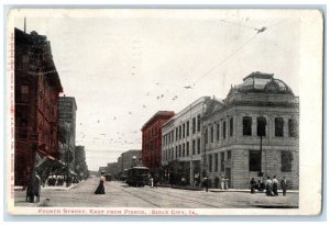 1907 Fourth Street East From Pierce Trolley Sioux City Iowa IA Antique Postcard