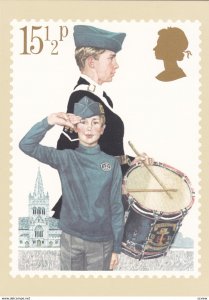 SCOUTING ; Uk Postage stamp postcard ,1982