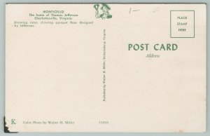 Charlottesville Virginia~Thomas Jefferson Drawing Room~Standard Chrome Postcard