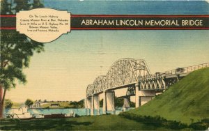 Abraham Lincoln Memorial Bridge, Blair Nebraska Vintage Postcard