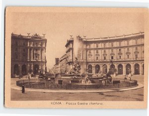 Postcard Esedra Square (fountain), Rome, Italy