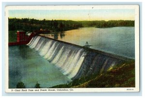 c1940's Goat Rock Dam And Power House Columbus Georgia GA Vintage Postcard 